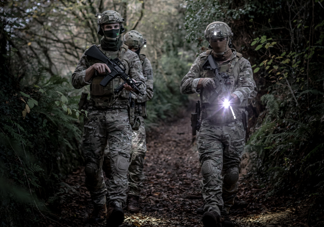 military men walking